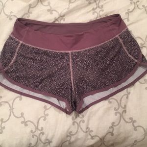 Purple flower lululemon speed shorts